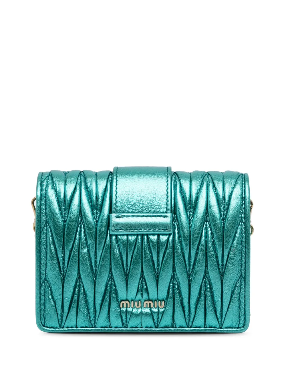 Miu Miu Pre-Owned 2010-2023 Pre-Owned Miu Miu Mini Matelasse Crystal Crossbody Bag - Blauw