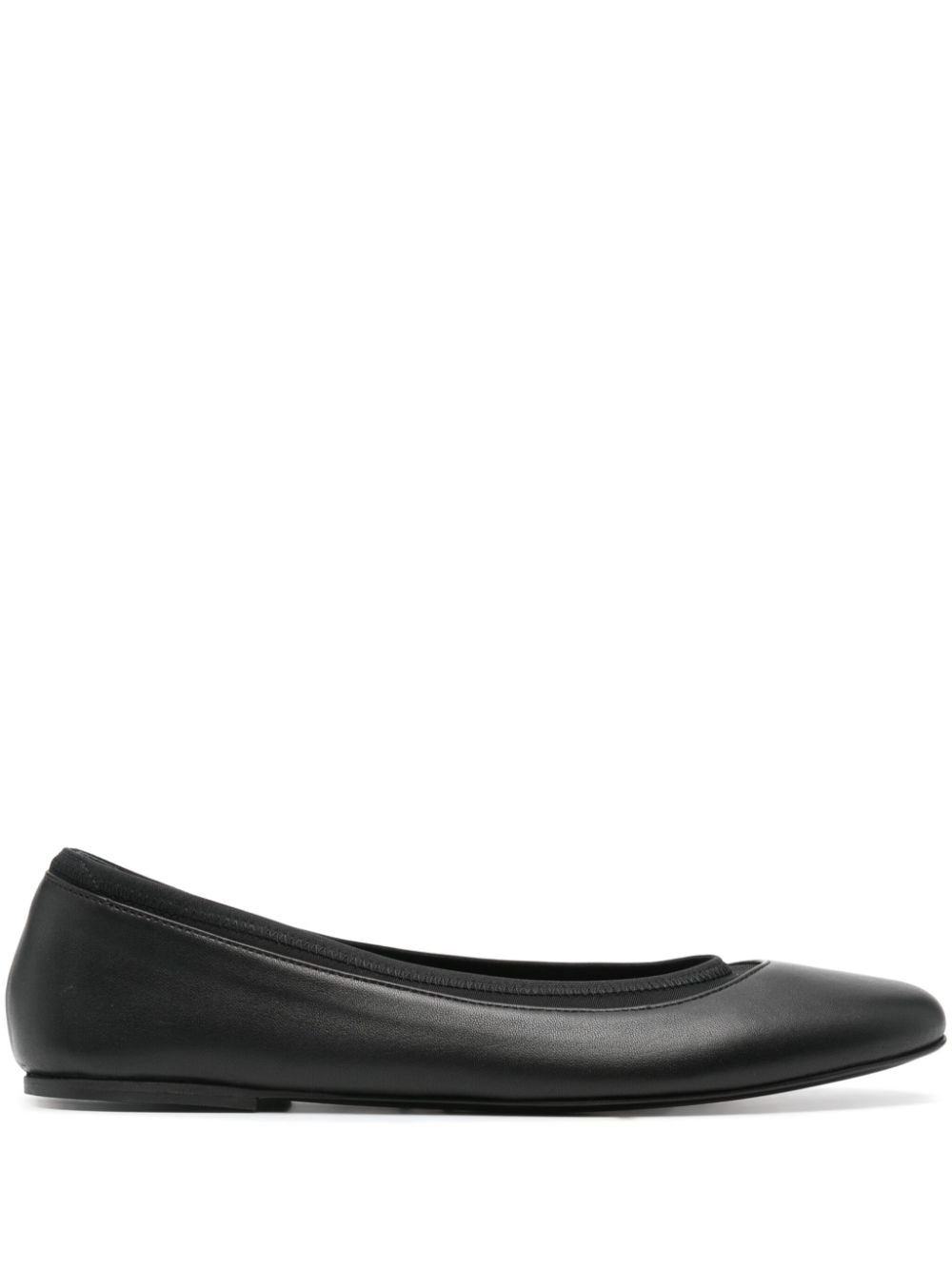 Shop Loulou Studio Rupa Leather Ballerina Shoes In Black