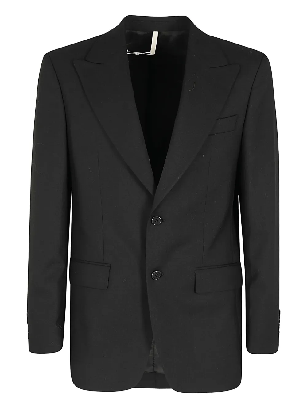 Sunflower Double-breasted Blazer With Sharp Lapel And Flap Pockets In Black