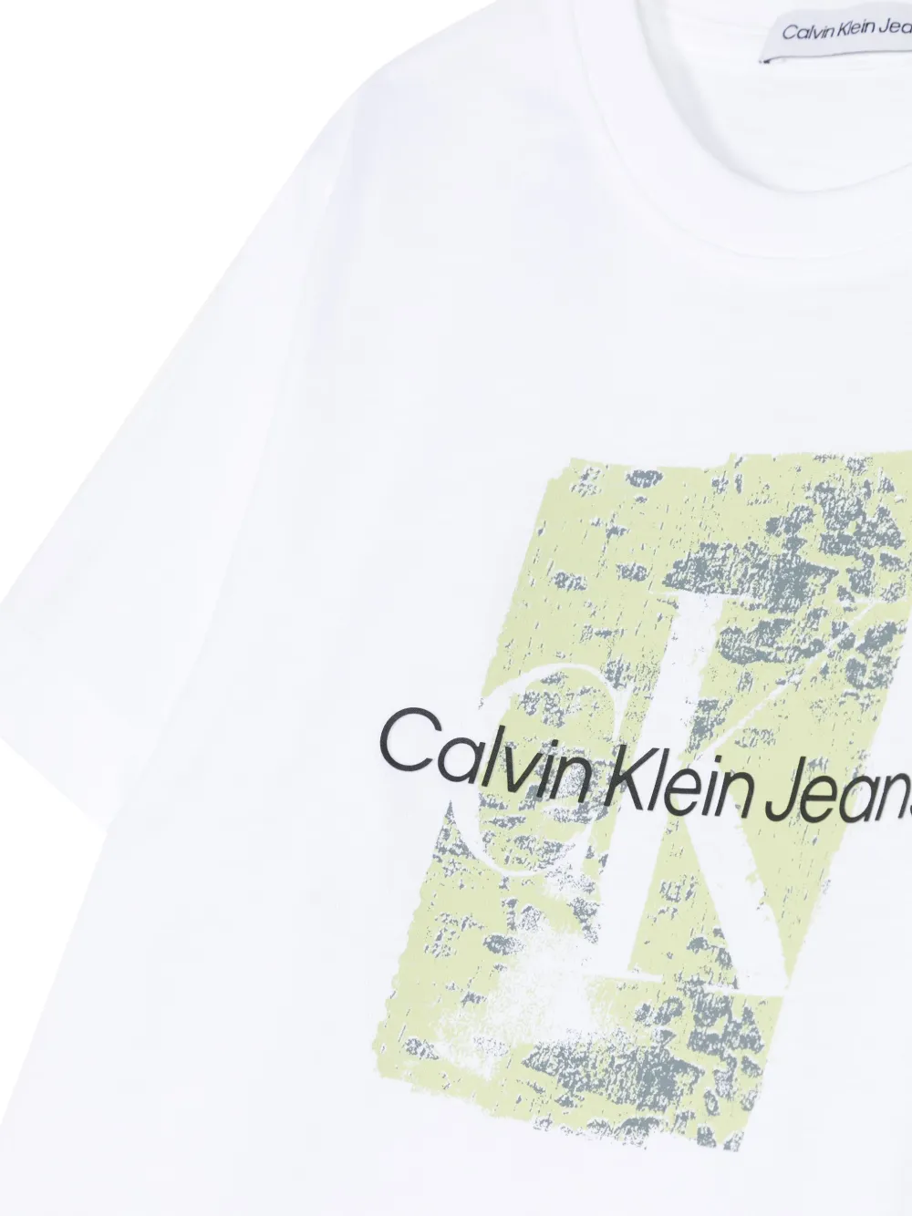 Calvin Klein Kids Katoenen T-shirt met print Wit