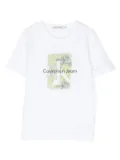 Calvin Klein Kids Second skin-print cotton T-shirt - White