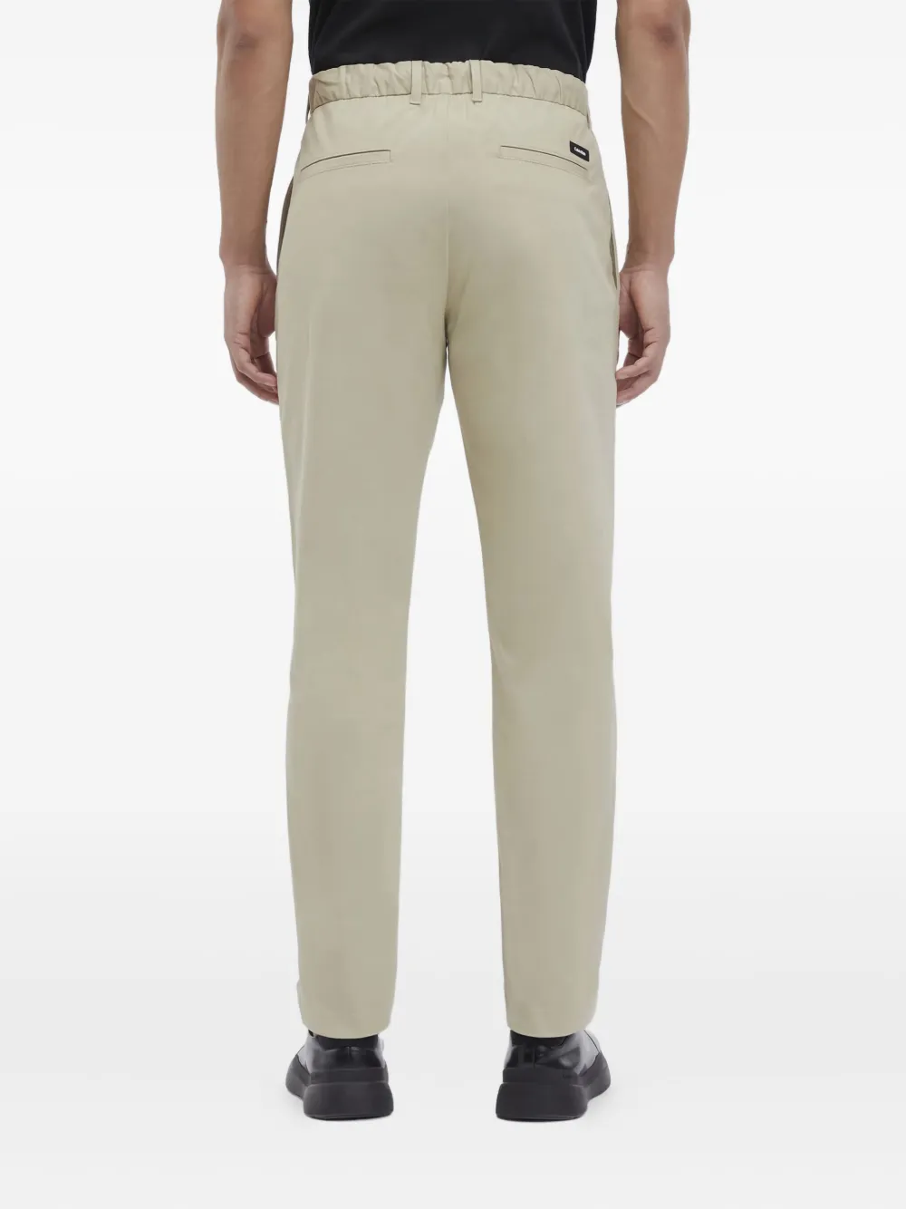 Calvin Klein Tapered Drawstring Trousers In Neutral