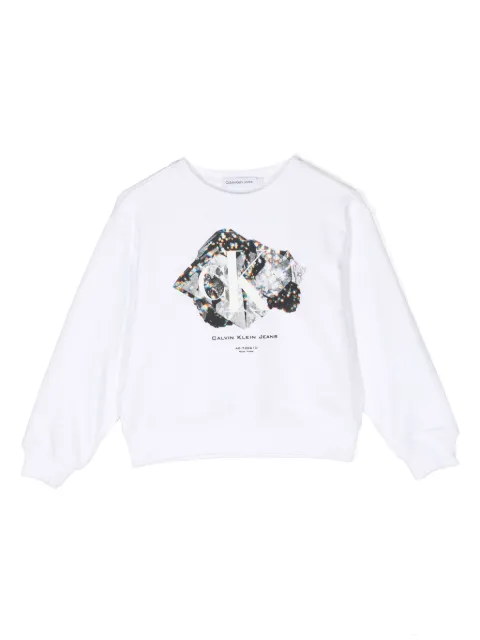 Calvin Klein Kids crystal graphic-print sweatshirt