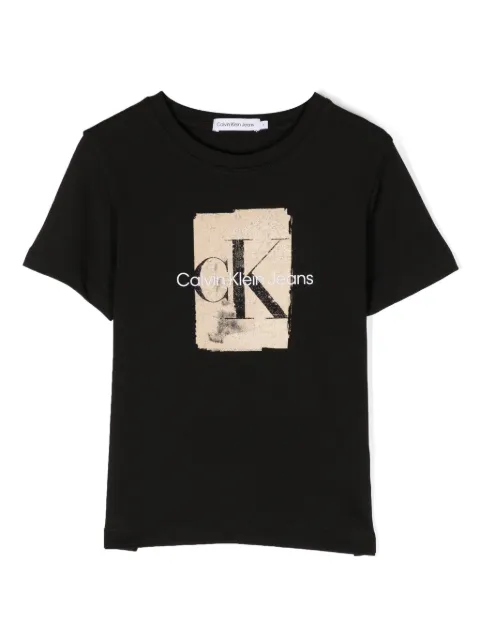 Calvin Klein Kids Second skin-print cotton T-shirt