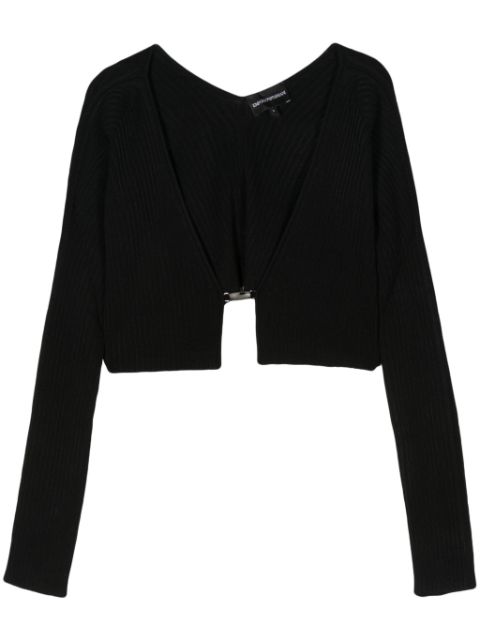 Emporio Armani ribbed-knit cropped cardigan