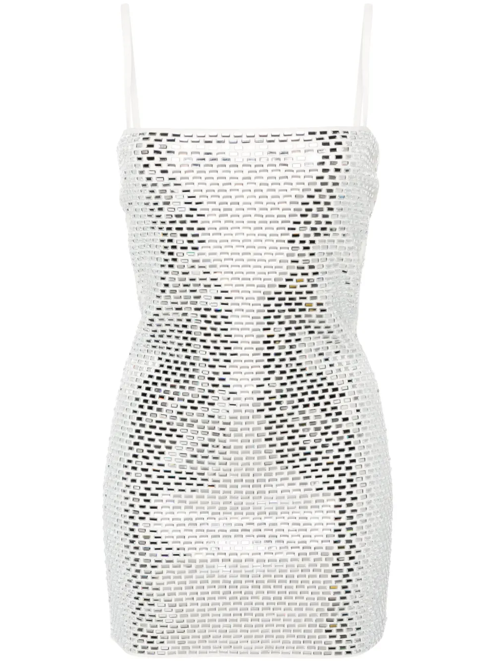 Shop Retroféte Avanyah Rhinestoned Minidress In Silver