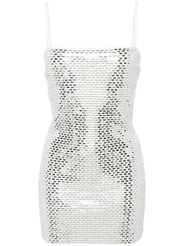retrofete silver mini dress Retrofete Avanyah Rhinestoned Minidress