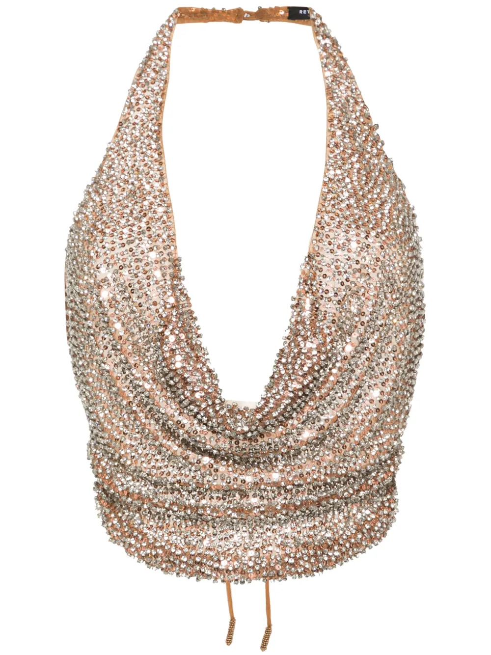Retrofete Eleanor crystal-embellished top | Brown | Image 1