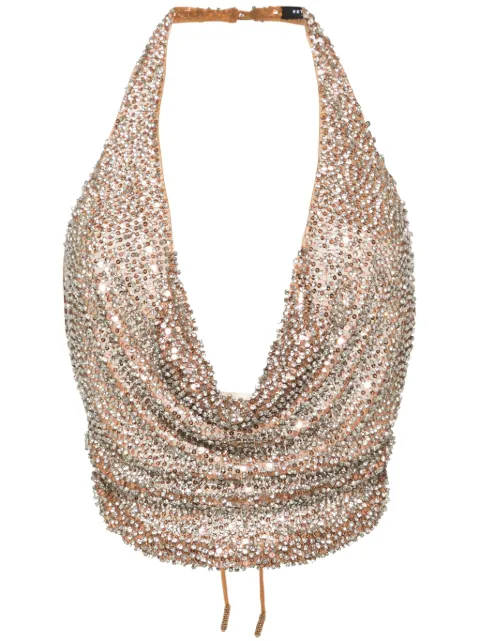 Retrofete Eleanor crystal-embellished top