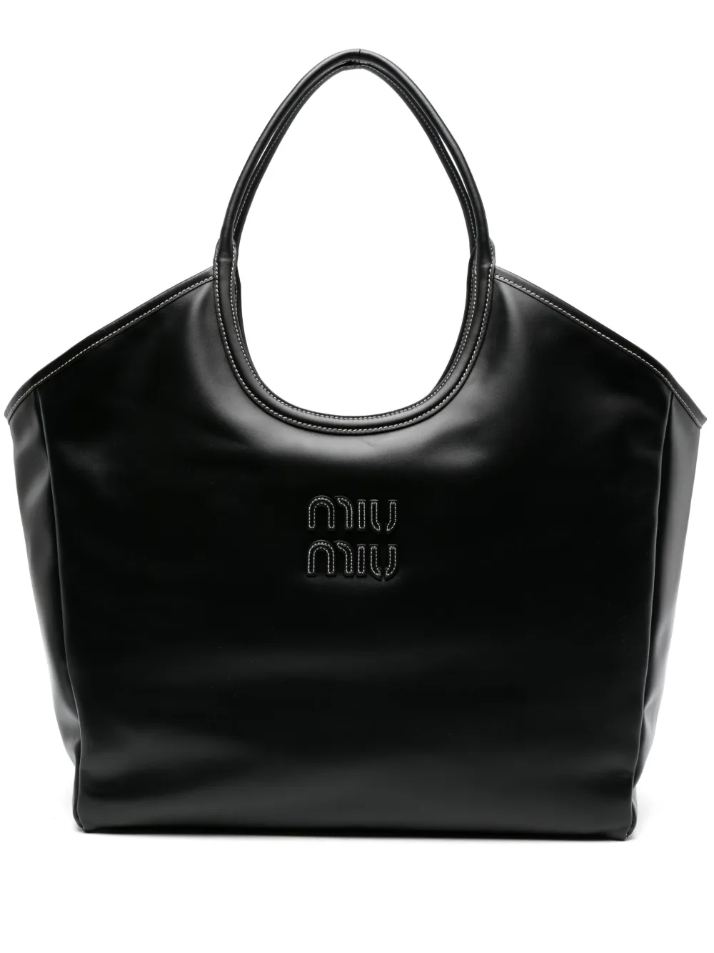 Miu Miu Ivy Leather Tote Bag - Farfetch