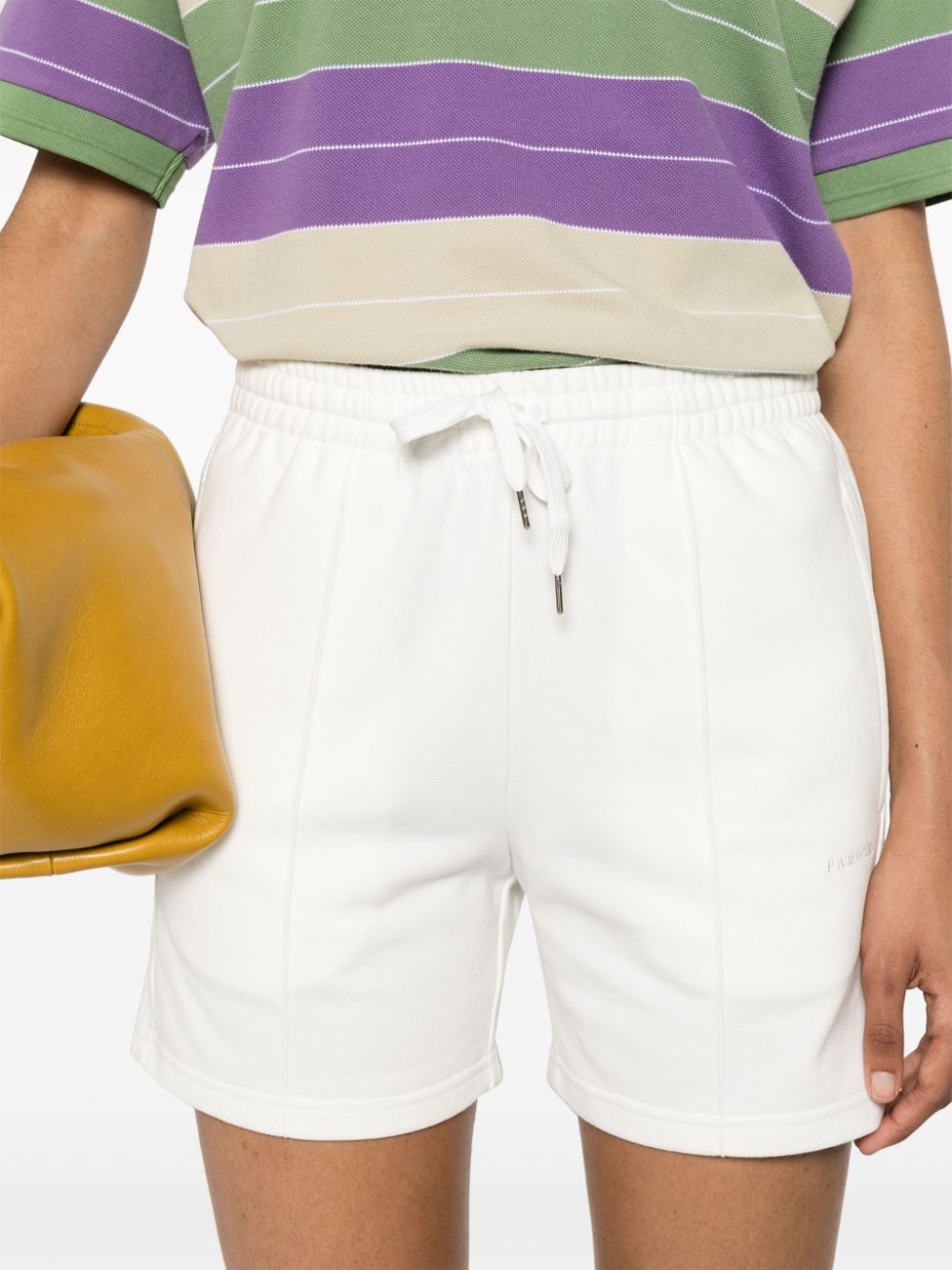 Shop P.a.r.o.s.h Striped Jersey Shorts In White