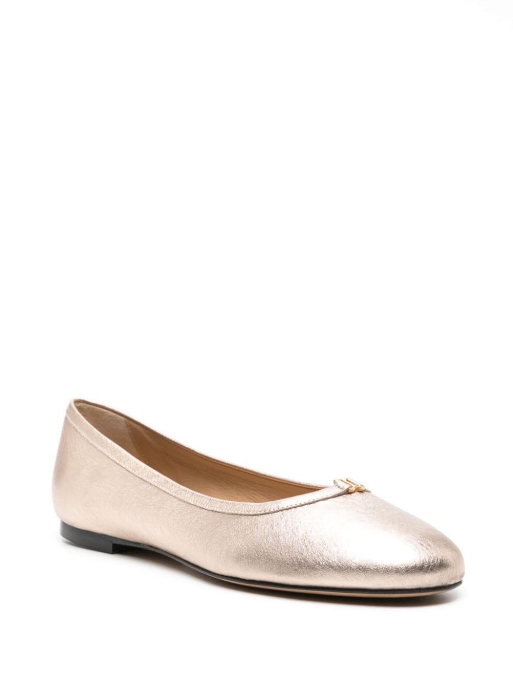 Image 2 of Chloé Marcie metallic ballerina shoes