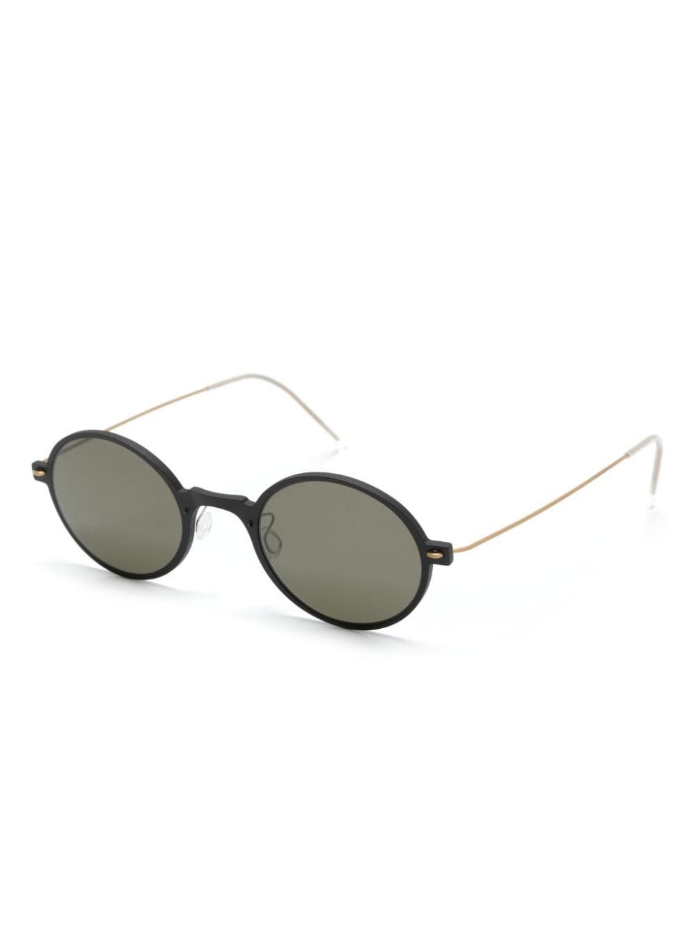 Shop Lindberg 8339 Round-frame Sunglasses In Green