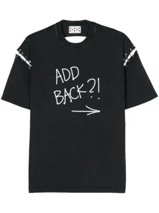 AVAVAV スローガン オープンバック Tシャツ | ブラック | FARFETCH JP