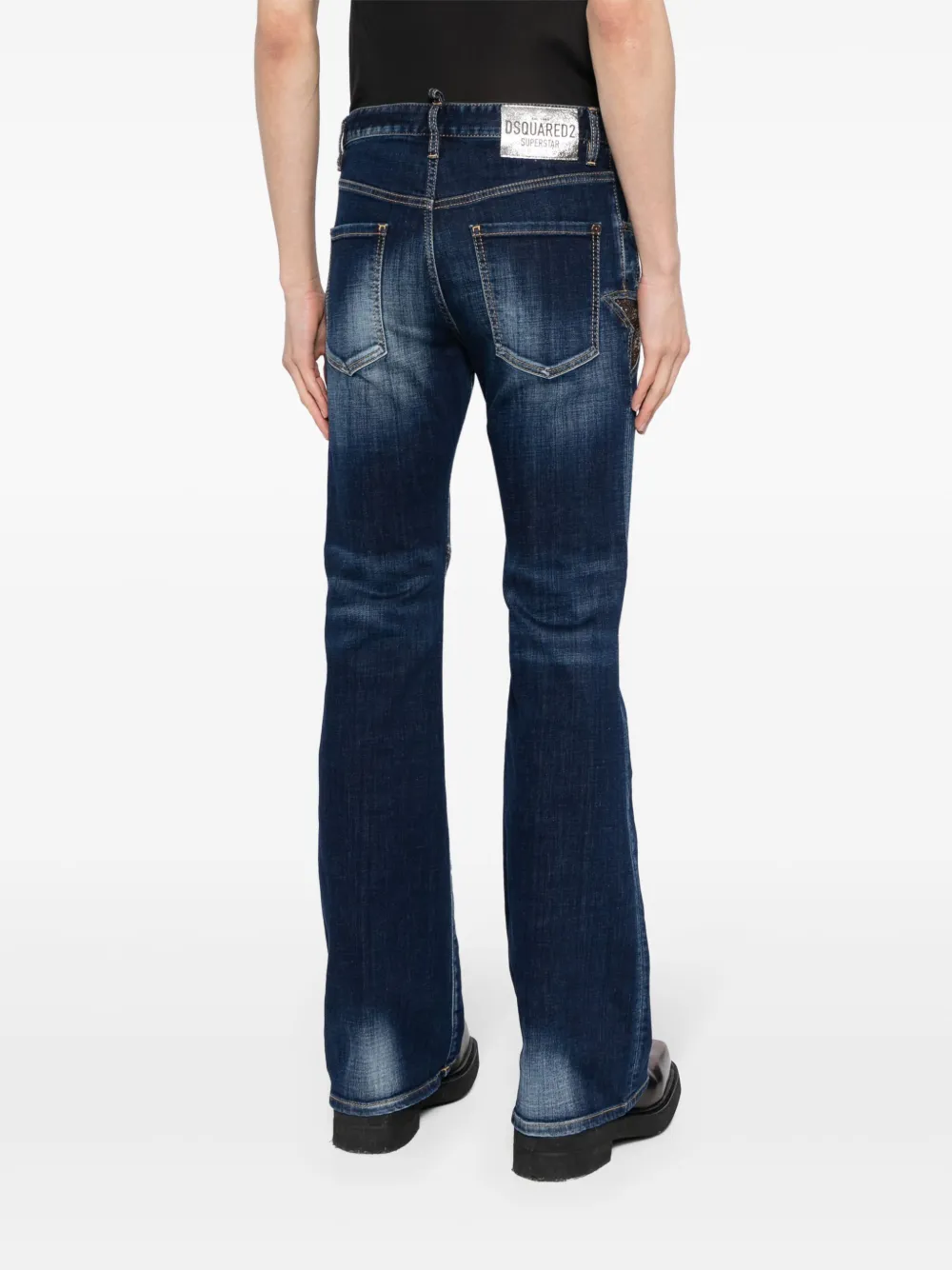 Shop Dsquared2 Super Star Rhinestone-embellished Jeans In Blue