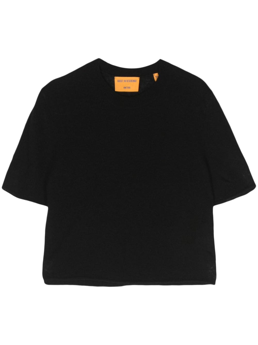 Guest In Residence Featherweight Cropped T-shirt In Black