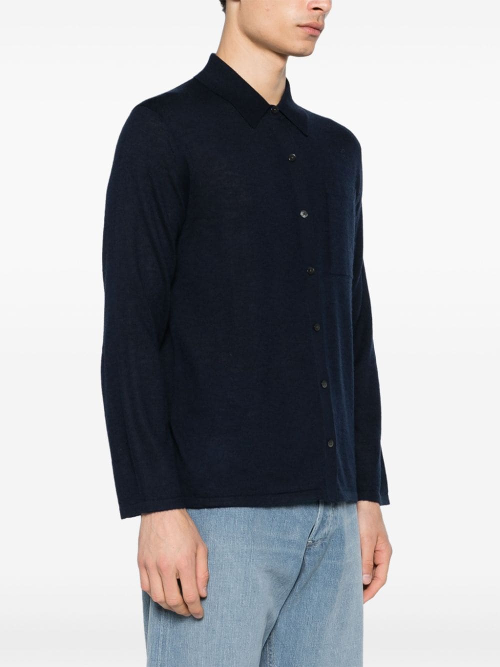 Shop Guest In Residence Showtime Cashmere Shirt In Blue