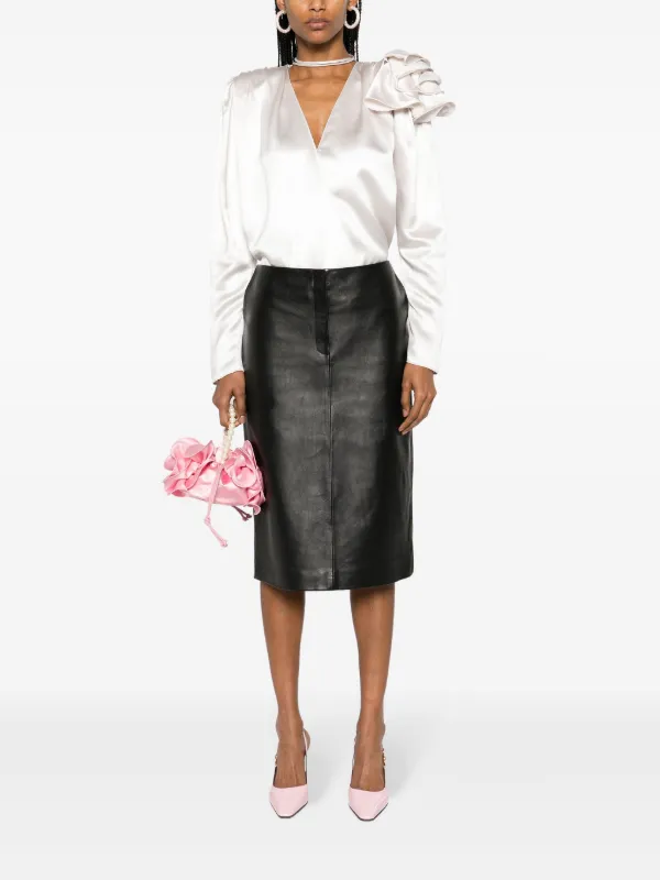 Magda Butrym Gonna a Matita In Pelle Nero FARFETCH IT