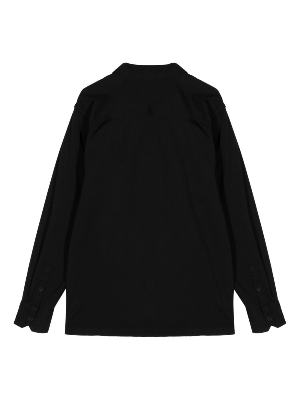 Shop Calvin Klein Utility Logo-print Buttoned Shirt In Black