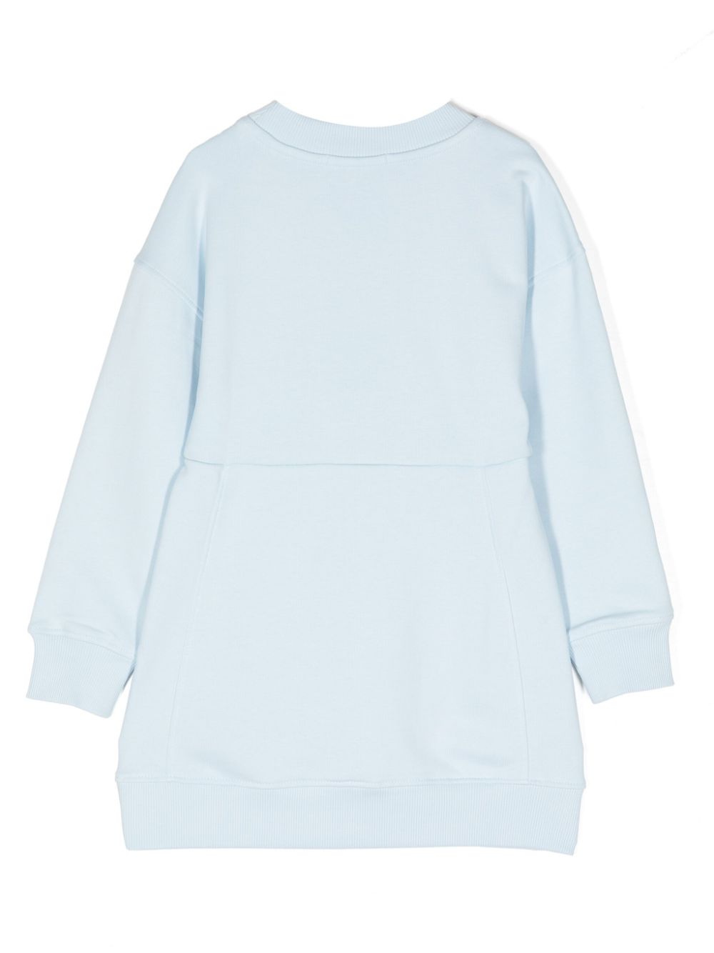 Calvin Klein Kids Sweaterjurk met logo-applicatie van katoenblend - Blauw