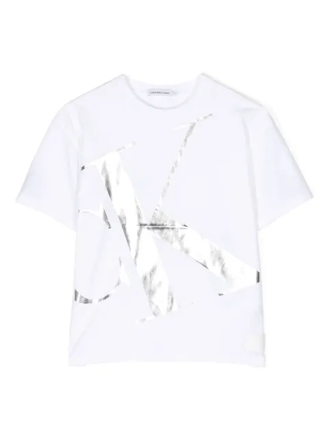 Calvin Klein Kids metallic-logo jersey T-shirt