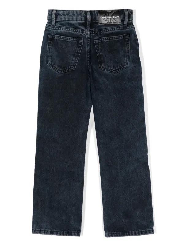 Calvin Klein Kids logo tag high rise Jeans Blue FARFETCH ZA