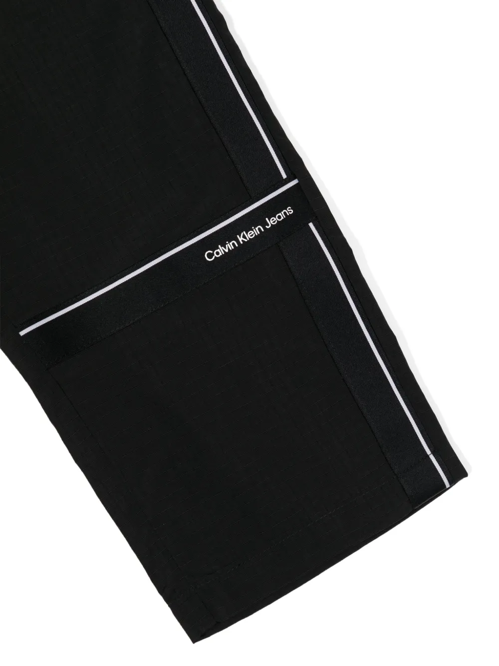Calvin Klein Kids Ripstop trainingsbroek met logoband Zwart