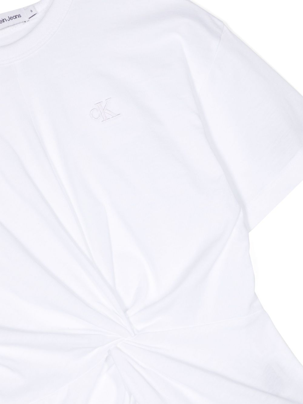 Shop Calvin Klein Twist-embellished Cotton T-shirt In Weiss