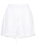 P.A.R.O.S.H. logo-embroidered frayed shorts - White