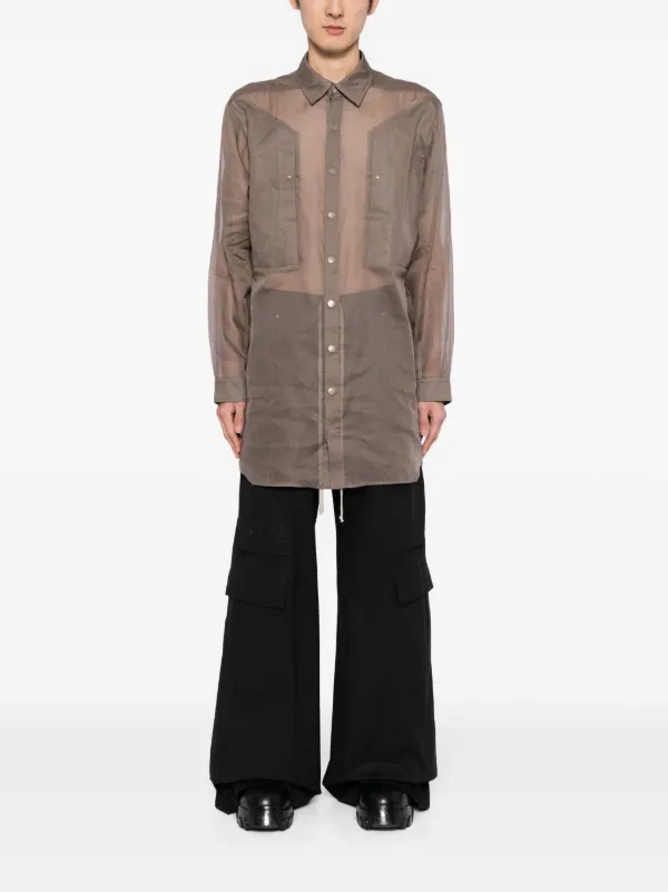 Rick Owens Jumbo シアーシャツ | ブラウン | FARFETCH JP