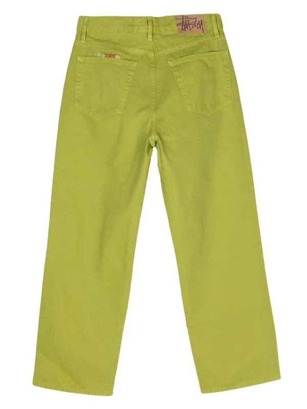 Stussy Big Ol garment dyed Jeans Green FARFETCH UK