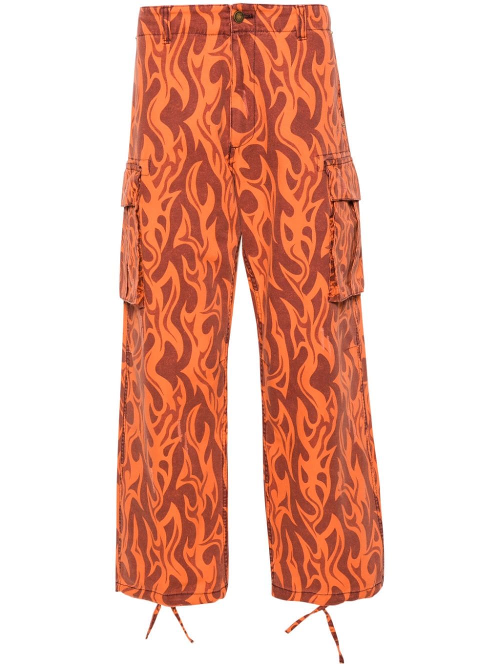 Shop Erl Mid-rise Cargo Trousers In Orange