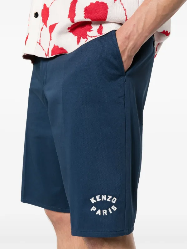 Kenzo logo-embroidered Bermuda Shorts Blue FARFETCH PH