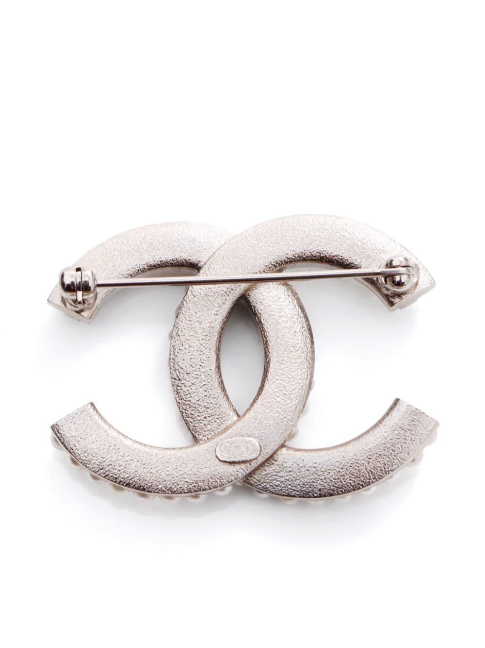 CHANEL Pre-Owned 2018s broche verfraaid met imitatieparels en CC-logo - Zilver