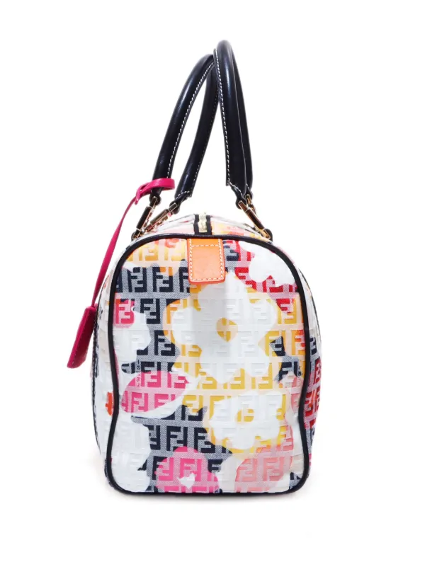 Fendi Pre-Owned Mini Zucchino Boston Handbag | White | FARFETCH AO