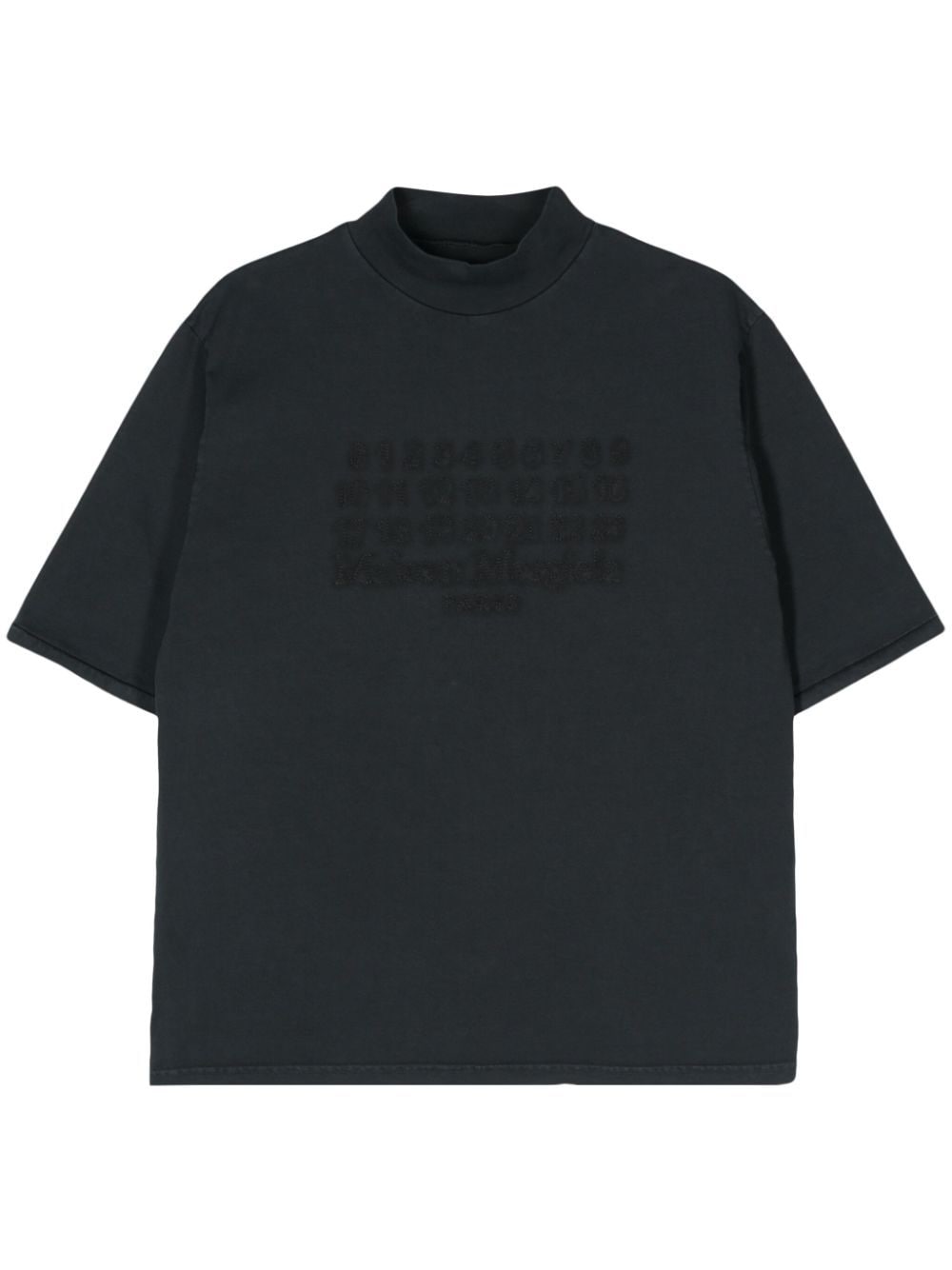 Shop Maison Margiela Numbers-embroidery Cotton T-shirt In Grey