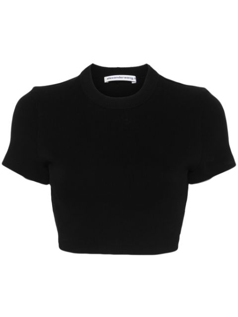 Alexander Wang logo-embossed cropped top