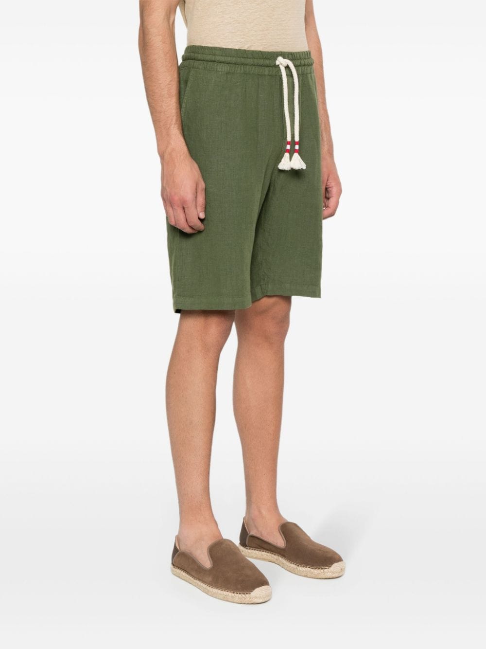 Shop Mc2 Saint Barth Marseille Linen Shorts In Green