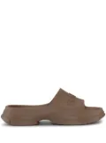 GANNI logo-embossed platform slides - Brown