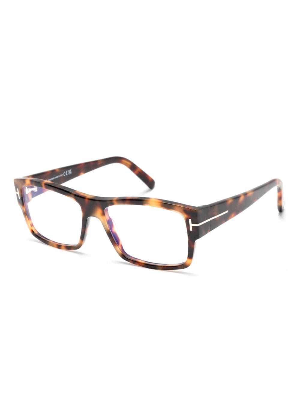 TOM FORD Eyewear tortoiseshell square-frame glasses - Bruin
