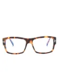 TOM FORD Eyewear tortoiseshell square-frame glasses - Brown