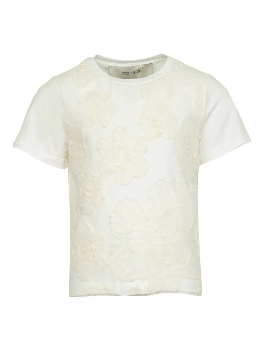 Simonetta floral-appliqué T-shirt | White | Image 1