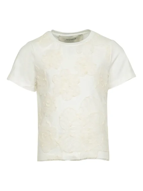 Simonetta playera con aplique floral