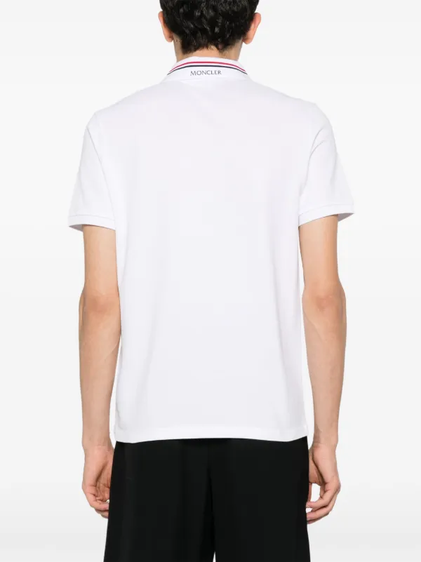 Moncler logo-patch Polo Shirt | White | FARFETCH