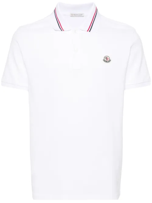 Moncler polo à patch logo - Blanc - Moncler - Modalova