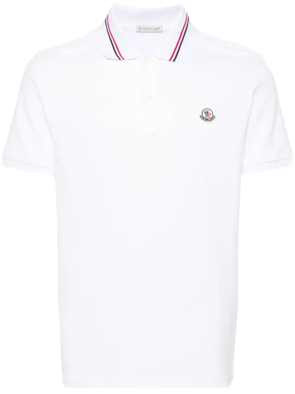 Moncler white polo shirt mens on sale