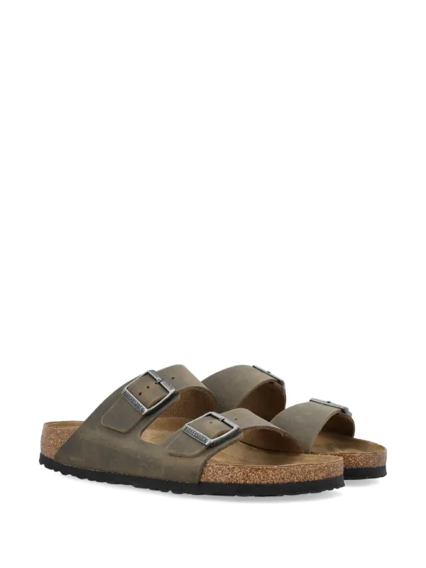 Birkenstock Arizona Oiled Leather Sandals | Green | FARFETCH