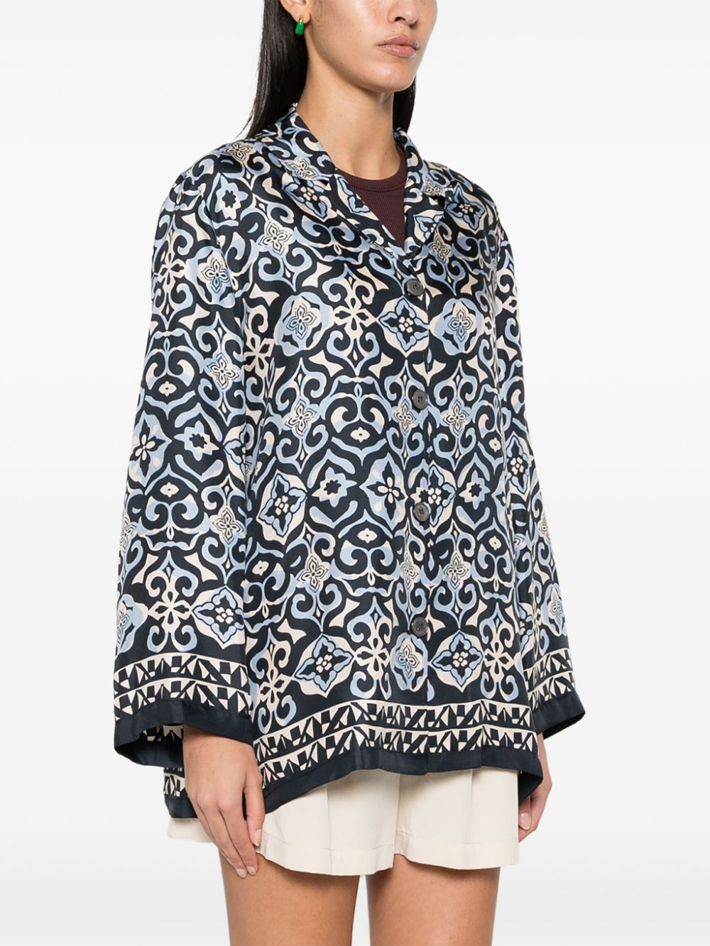 'S Max Mara Zijden blouse met print Blauw