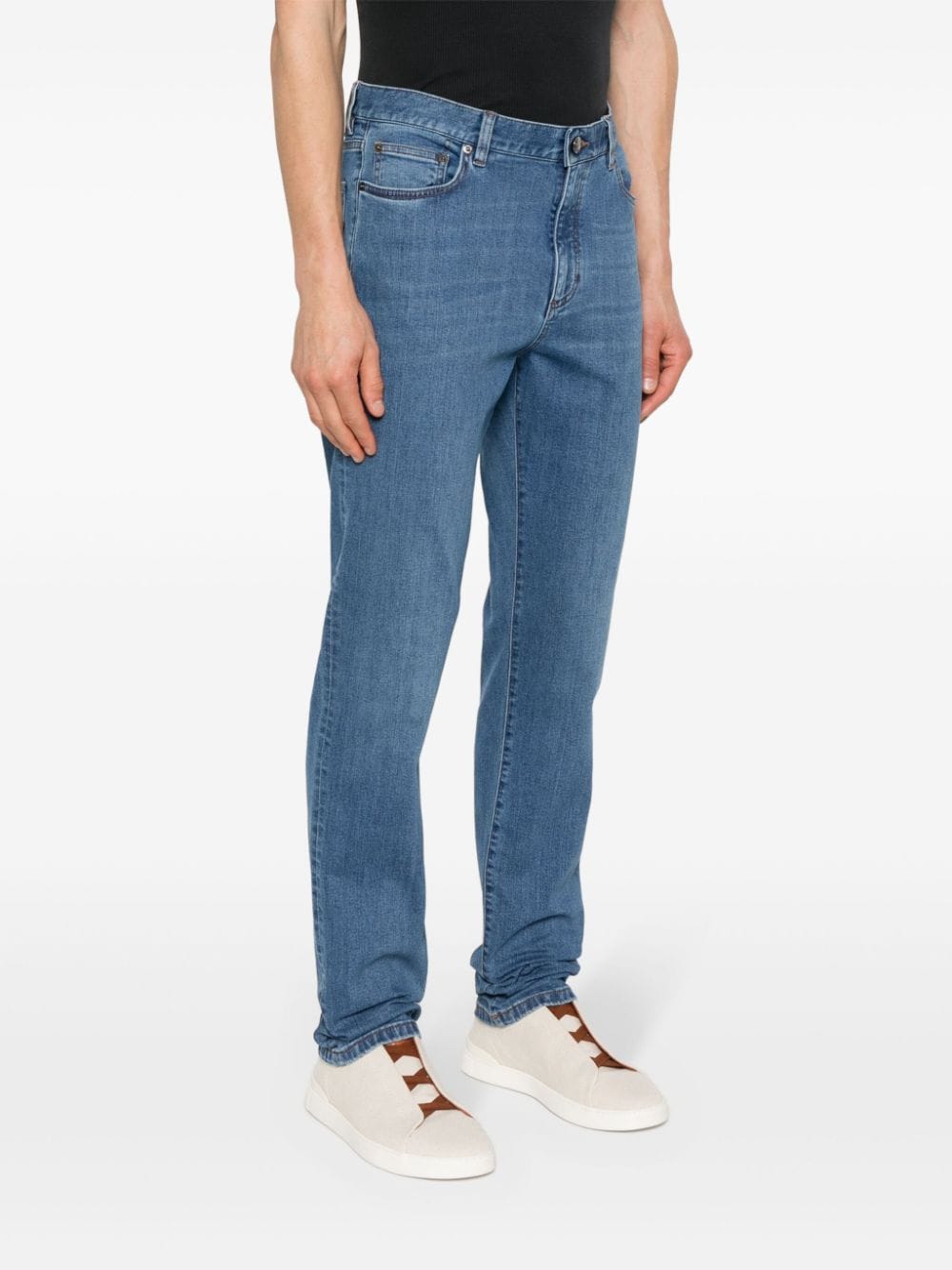 Shop Zegna Straight-leg Jeans In Blue