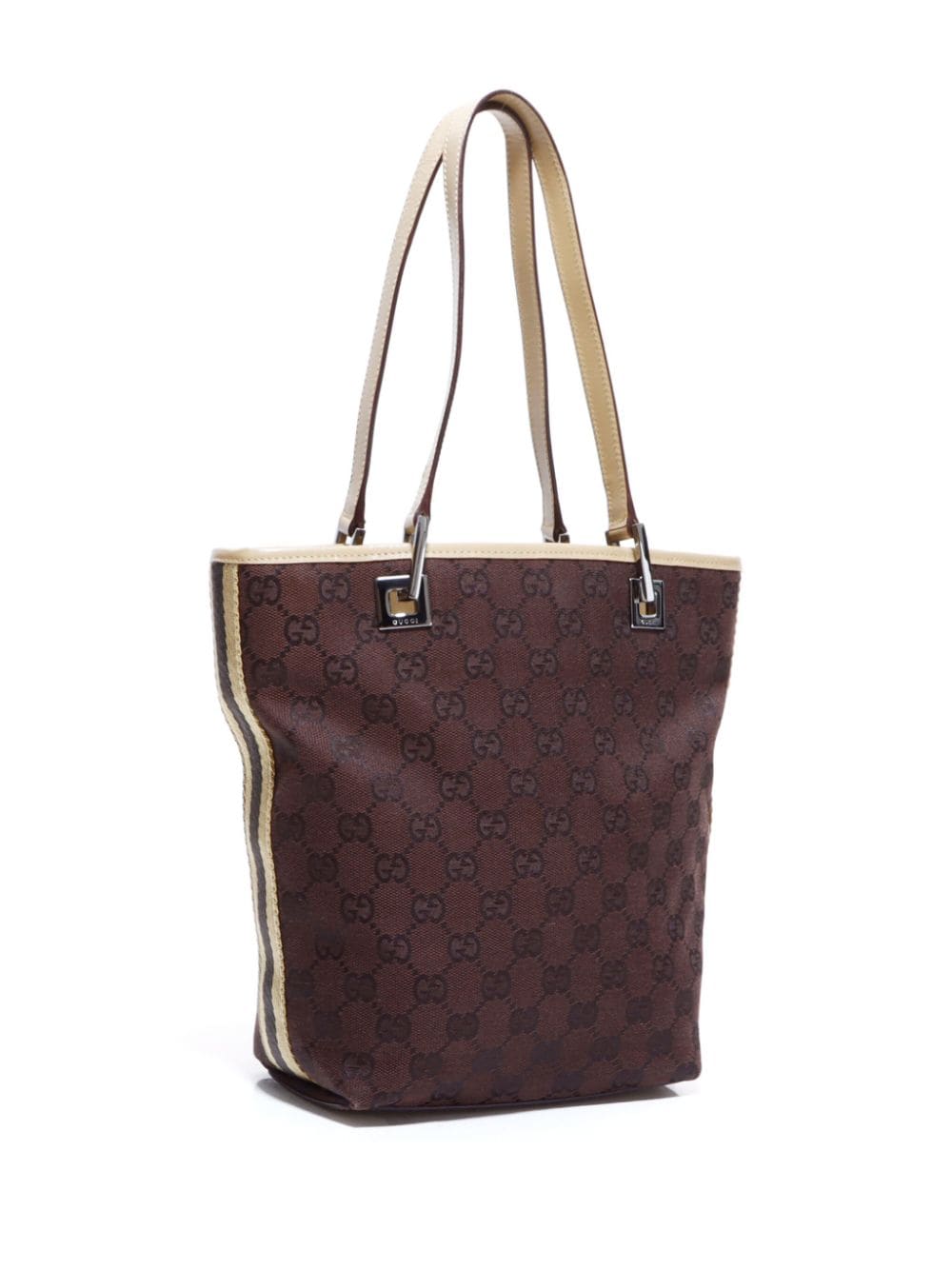 Pre-owned Fendi Gg 帆布手提包 In Brown